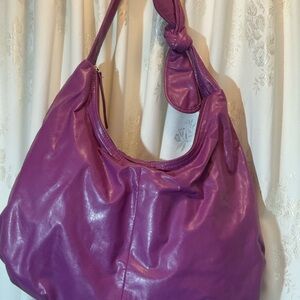 Purple/Magentaa Faux Leather Hobo Bag